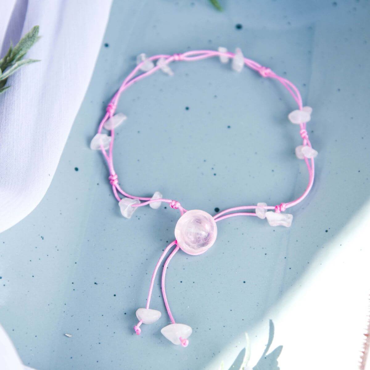 Rose Quartz, Aventurine & Amethyst Crystal Anklet